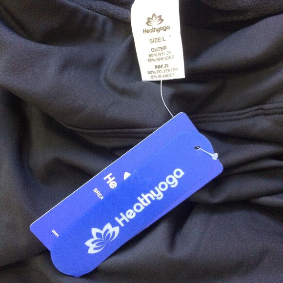Heathyoga Black Tennis Golf Skort Side Slit Pockets Built-In Shorts NWT Size L - Picture 6 of 6